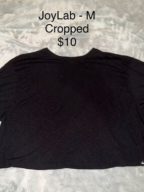 JoyLab Black Cropped Tee